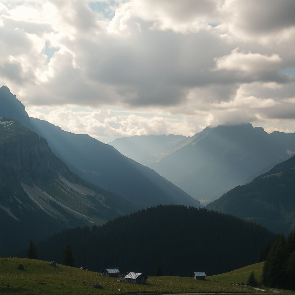 Cinematic landscape of Swiss Alps